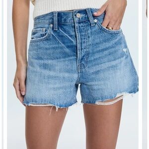 Pistola Blue Jean Shorts High-Waisted Frayed Hem